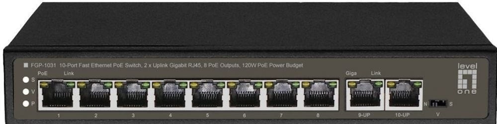 Level One LevelOne Switch 28X Fe FGP-1031 2xGE RJ45 120W 8xPoE Zwart