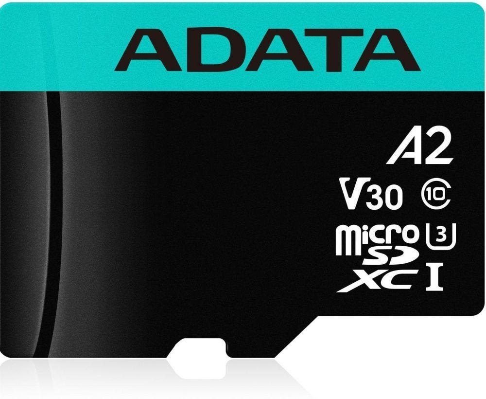 AData Flash Card Micro-SDXC 128GB Adata Premier Pro V30S Retail, W/Adapter, Black/Blue, R/100;W/80
