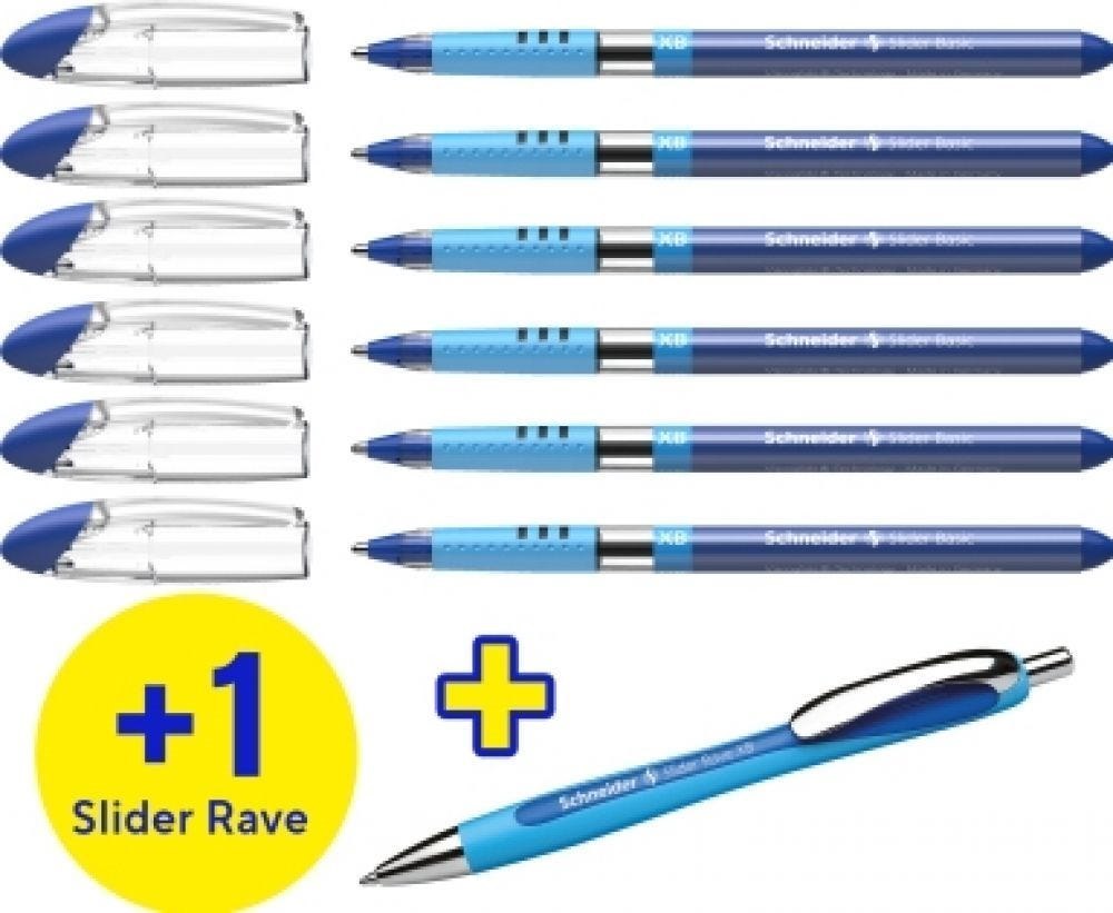 Schneider Kugelschreiber Slider Basic XB Rave 6Er Blau