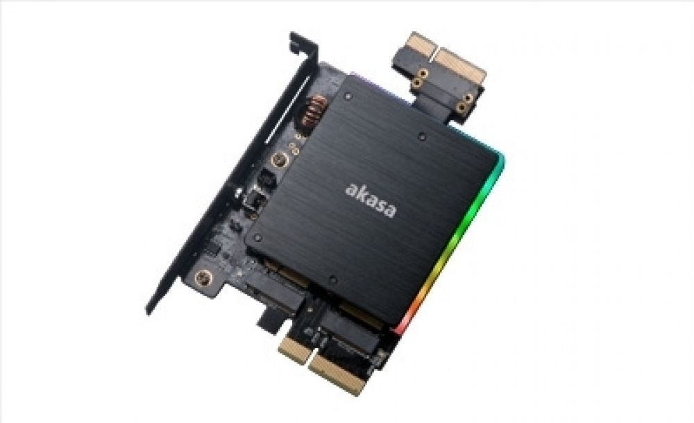 Akasa Dual M.2 Pci-E RGB Led Adapter Karte