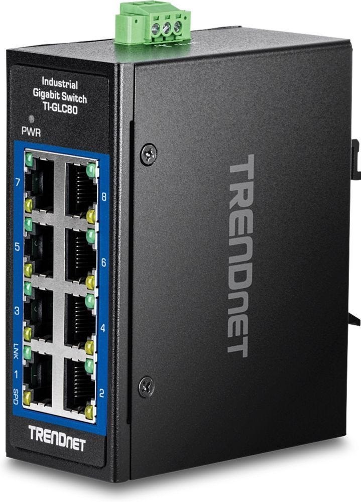 TRENDnet 8-Port Industrial Gigabit DIN-Rail Mini Switch