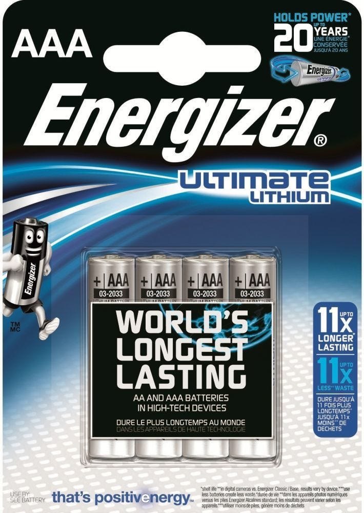Energizer Ultimate Lithium - Batterij 4 X Aaa