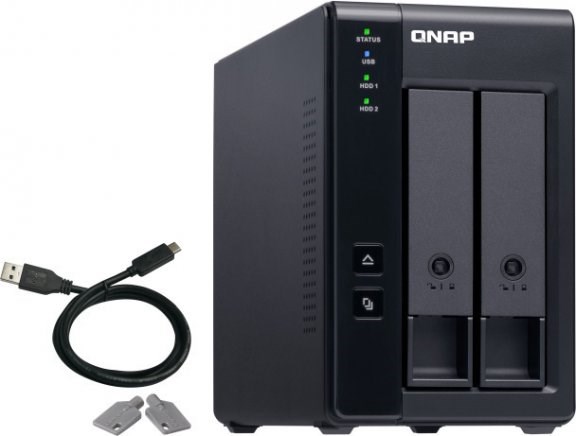 Qnap 2-Bay 3.5 Sata HDD Usb 3.0 Type-C Hardware Raid External Enclosure.