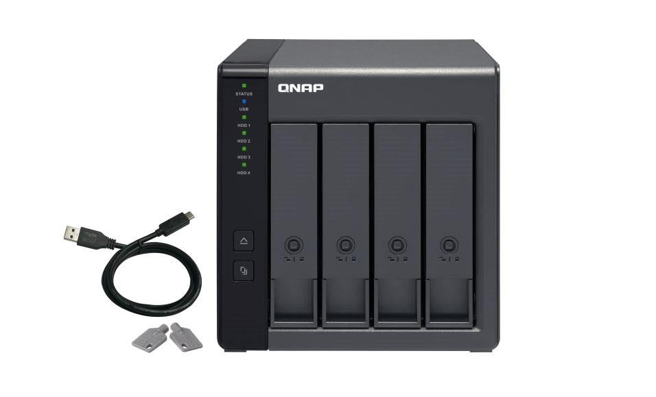 Qnap 4-Bay 3.5 Sata HDD Usb 3.0 Type-C Hardware Raid External Enclosure.