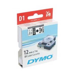 Dymo D1 (SD45013/S0720530) Label Cassette, 12MM X 7M - Black On White