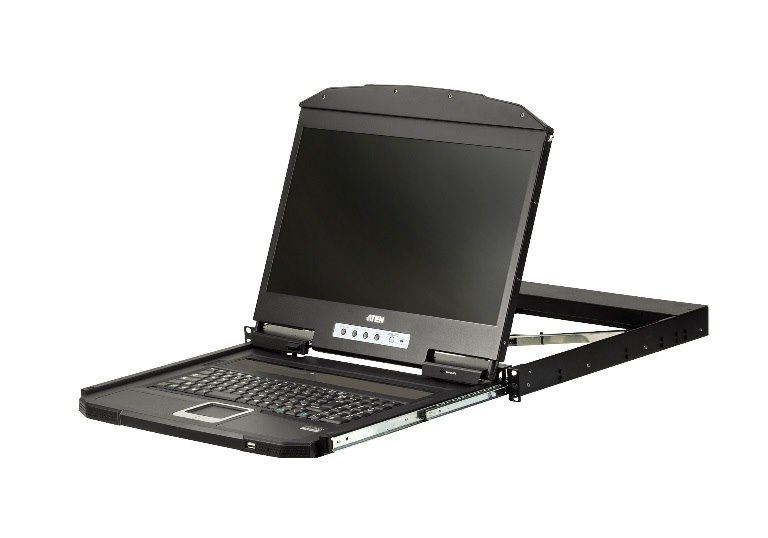 Aten 1U 18.5' Ultra Short Depth Single Rail WideScreen Rackmount LCD Console (Usb / Hdmi)