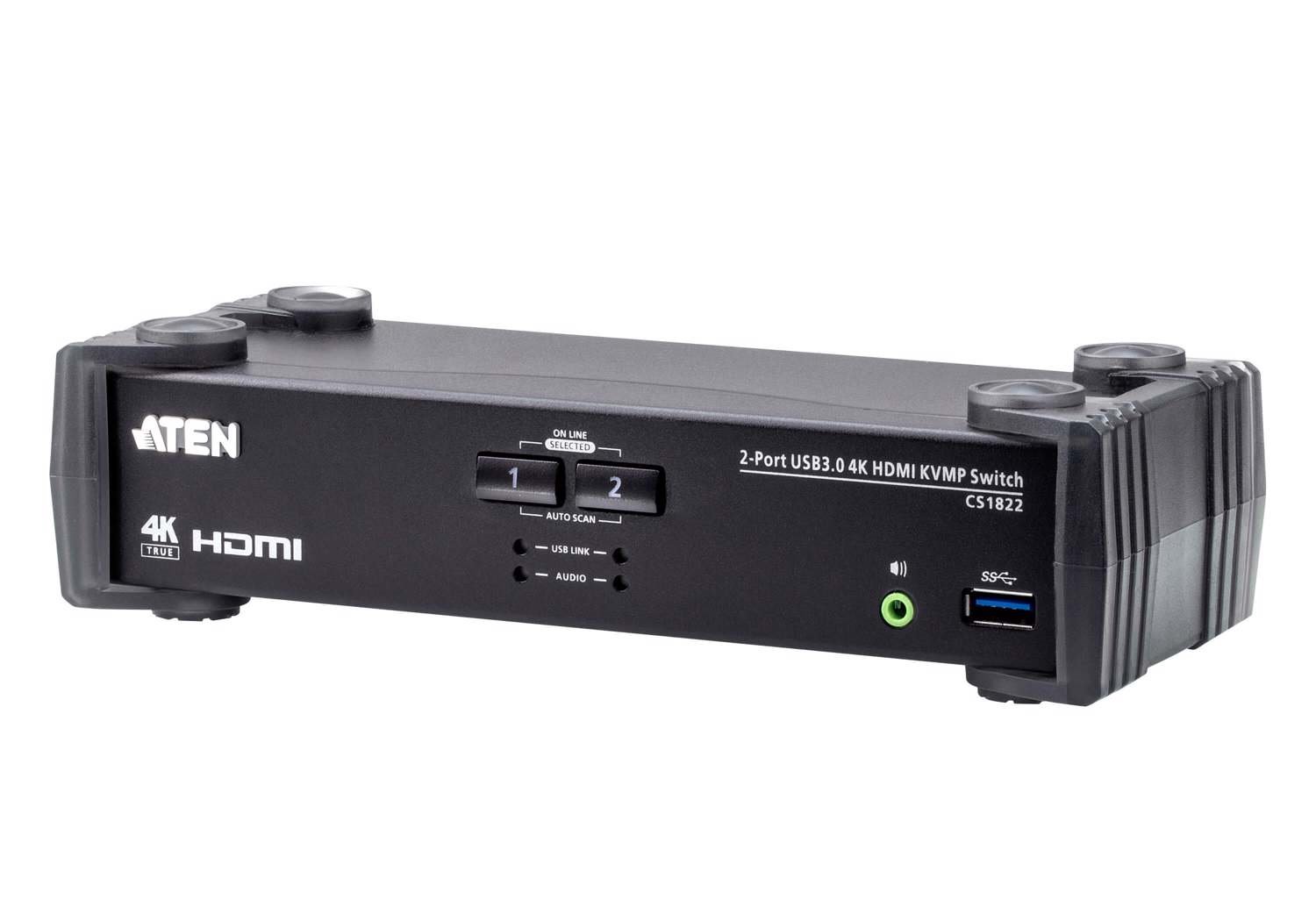 Aten 2 Port Usb 3.0 4K Hdmi KVMP Switch, Video DynaSync, Support Hdmi 2.0 4K@60Hz Switching Via RS-232, Hotkeys, Pushbuttons And Mouse, 2 Hdmi