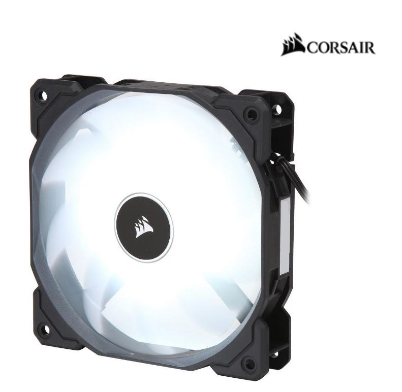 Corsair Air Flow 120MM Fan Low Noise Edition / White Led 3 Pin - Hydraulic Bearing, 1.43MM H2o. Superior Cooling Performance And Led Illumination