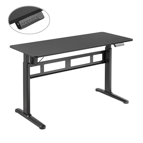 Brateck Stylish Single-Motor Sit- Stand Desk (Black) 1400X600X740~1200MM