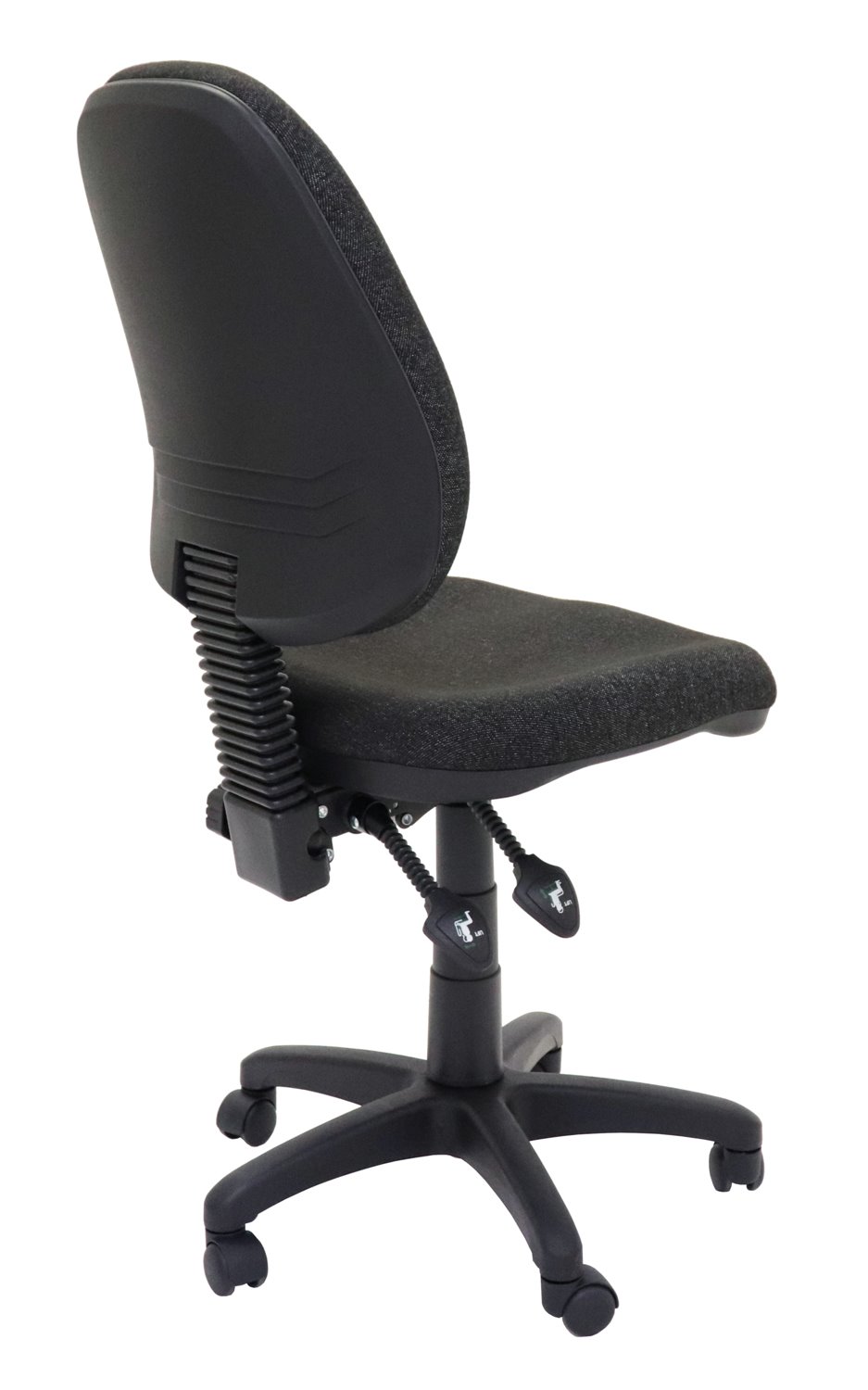 Chair - "Commercial Grade High Back Ergonomic Operator Chair 3 Lever Fully Ergonomic Mechanism - 110 KG Weight Rating Gas Lift - Seat Pan & Back Rest Tilt - Black 5 Star Base On Castors"