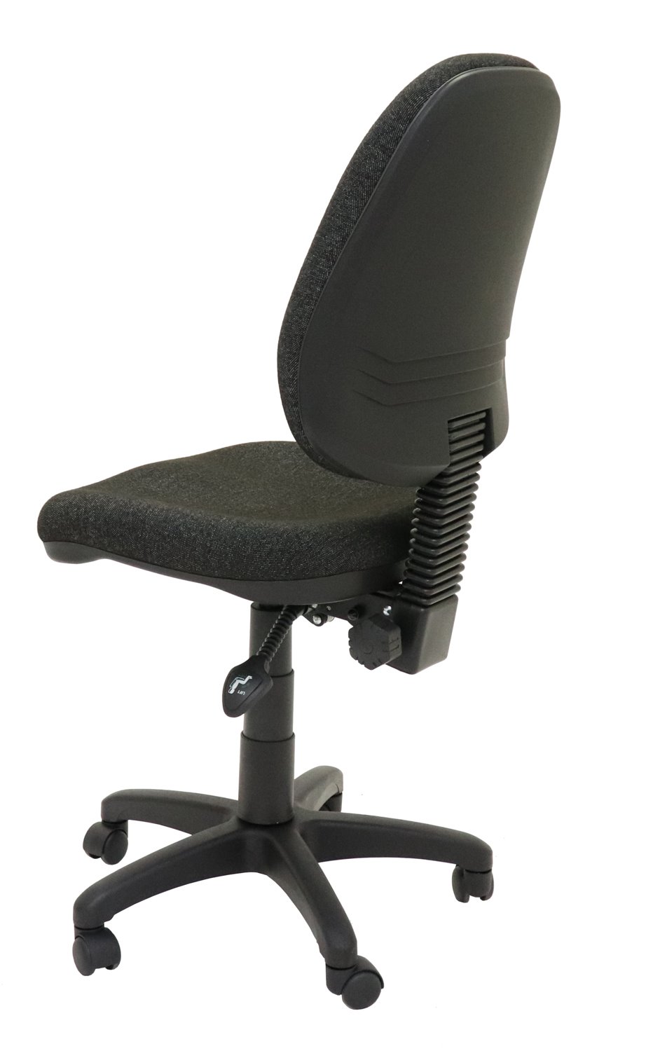 Chair - "Commercial Grade High Back Ergonomic Operator Chair 3 Lever Fully Ergonomic Mechanism - 110 KG Weight Rating Gas Lift - Seat Pan & Back Rest Tilt - Black 5 Star Base On Castors"