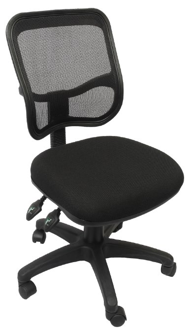 Chair - "Medium Mesh Back Operator Chair 3 Lever Fully Ergonomic Mechanism - 110 Kg Weight Rating Black Mesh Back Rest - Black Upholstred Seat Pan ( Fabric Or PU Leather ) Gas Lift - Seat Pan & Back Rest Tilt - Black 5 Star Base On Castors"