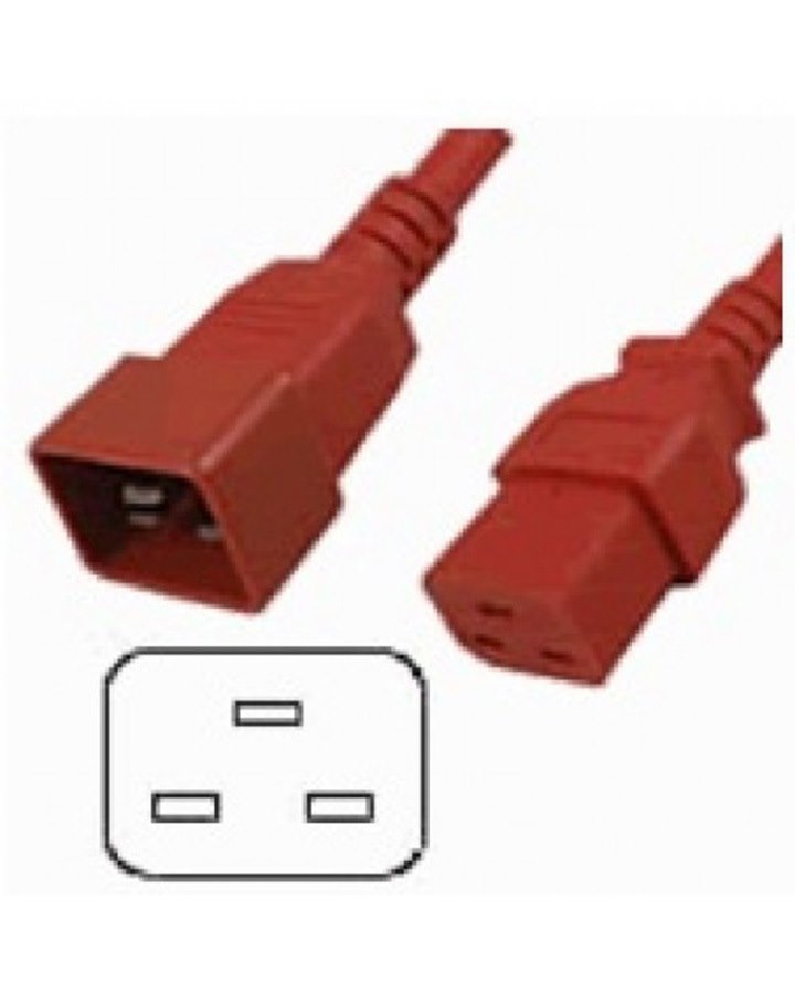 4Cabling Iec C19 To C20 Power Cable 15A Red 1M