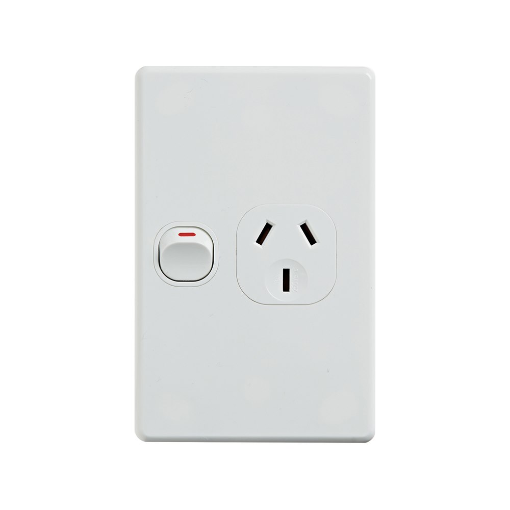 4Cabling 4C | Classic Single Power Point 250V 10A - Vertical