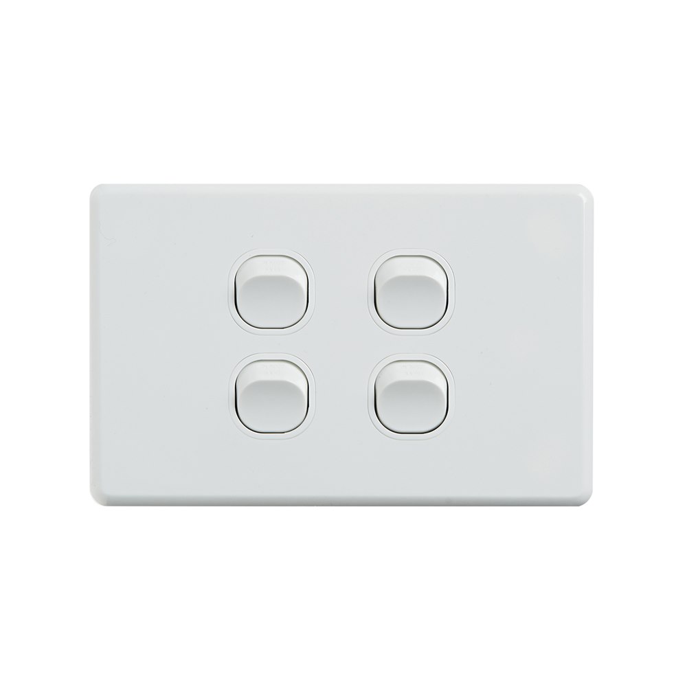 4Cabling 4C | Classic 4 Gang Switch 250V 16Ax - Horizontal
