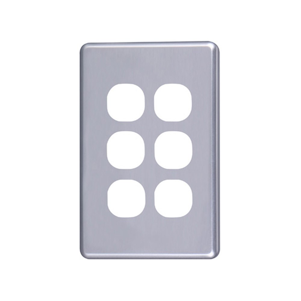 4Cabling 4C | Classic 6 Gang Switch Cover - Silver