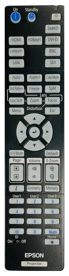 Epson Remote Control For Eb-Pu1007w/Pu1008w/Pu1008b/ Pu2010w/Pu2010b