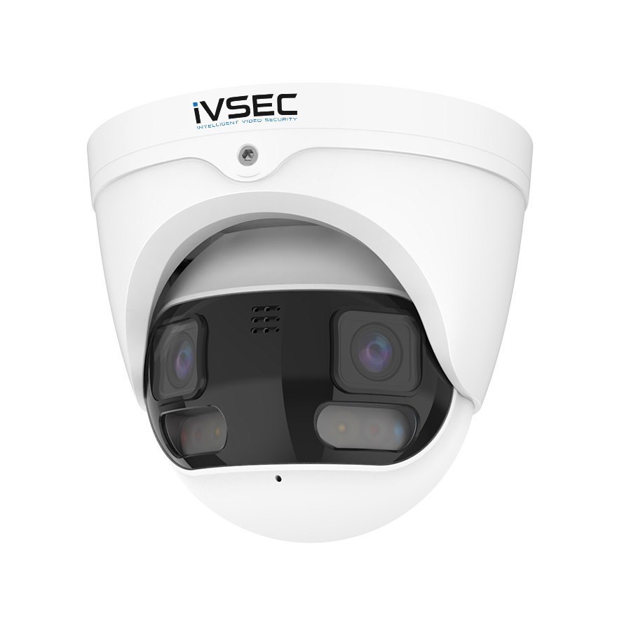 Ivsec Turret Ip Camera 2 X 4MP Panoramic 2.8MM Fixed Lens 20FPS Adv Det Adv Ivs