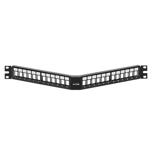 Leviton | 1Ru 24-Port Angled Quickport™ Patch Panel | Black