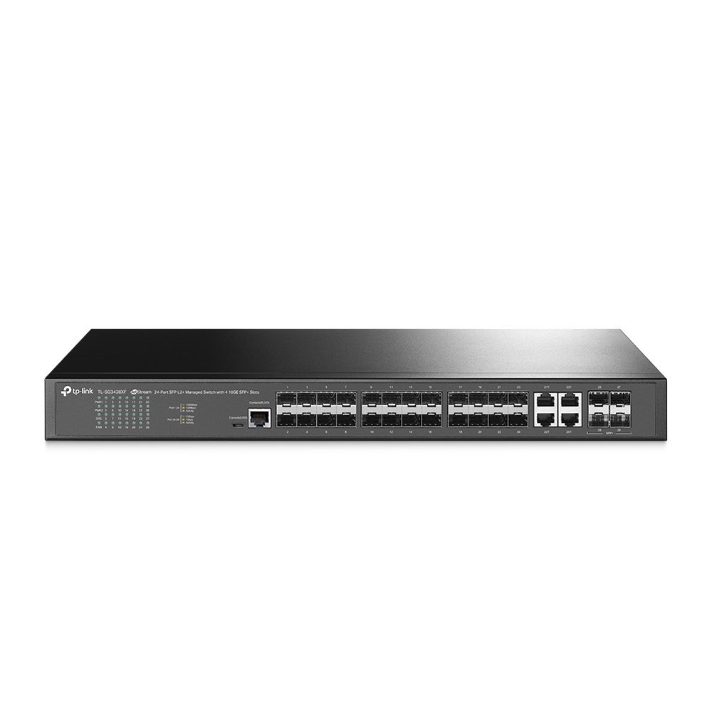 TP-Link | SG3428XF | Omada 24 Port SFP L2+ Managed Rackmount Switch With 4 10Ge SFP+ Slots