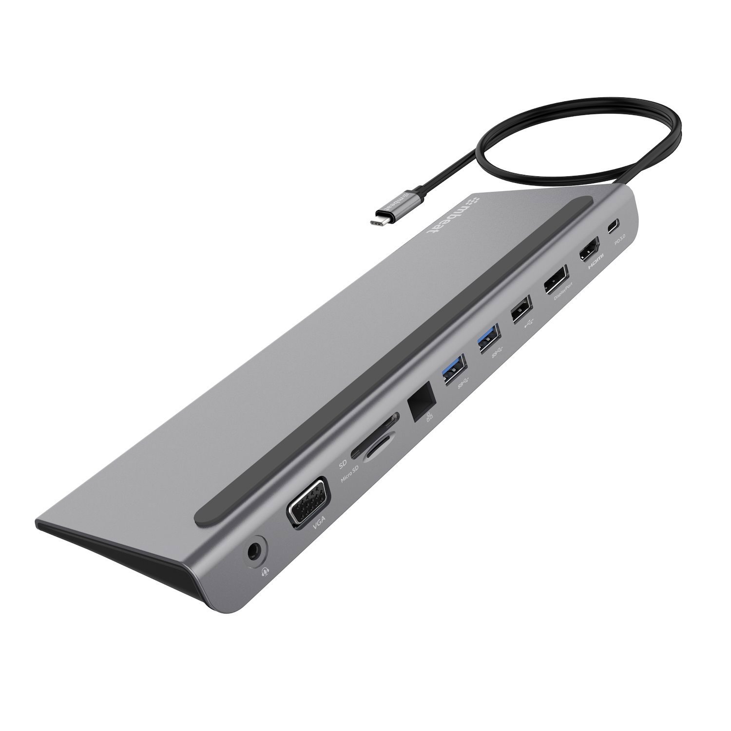 Mbeat® Elite Triple Display Usb-C Docking Station With 100W Power Delivery 1xHDMI, 1X DisplayPort, 1X Vga, 2X Usb 3.0, 1X Usb 2.0, MicroSD, 1X RJ45