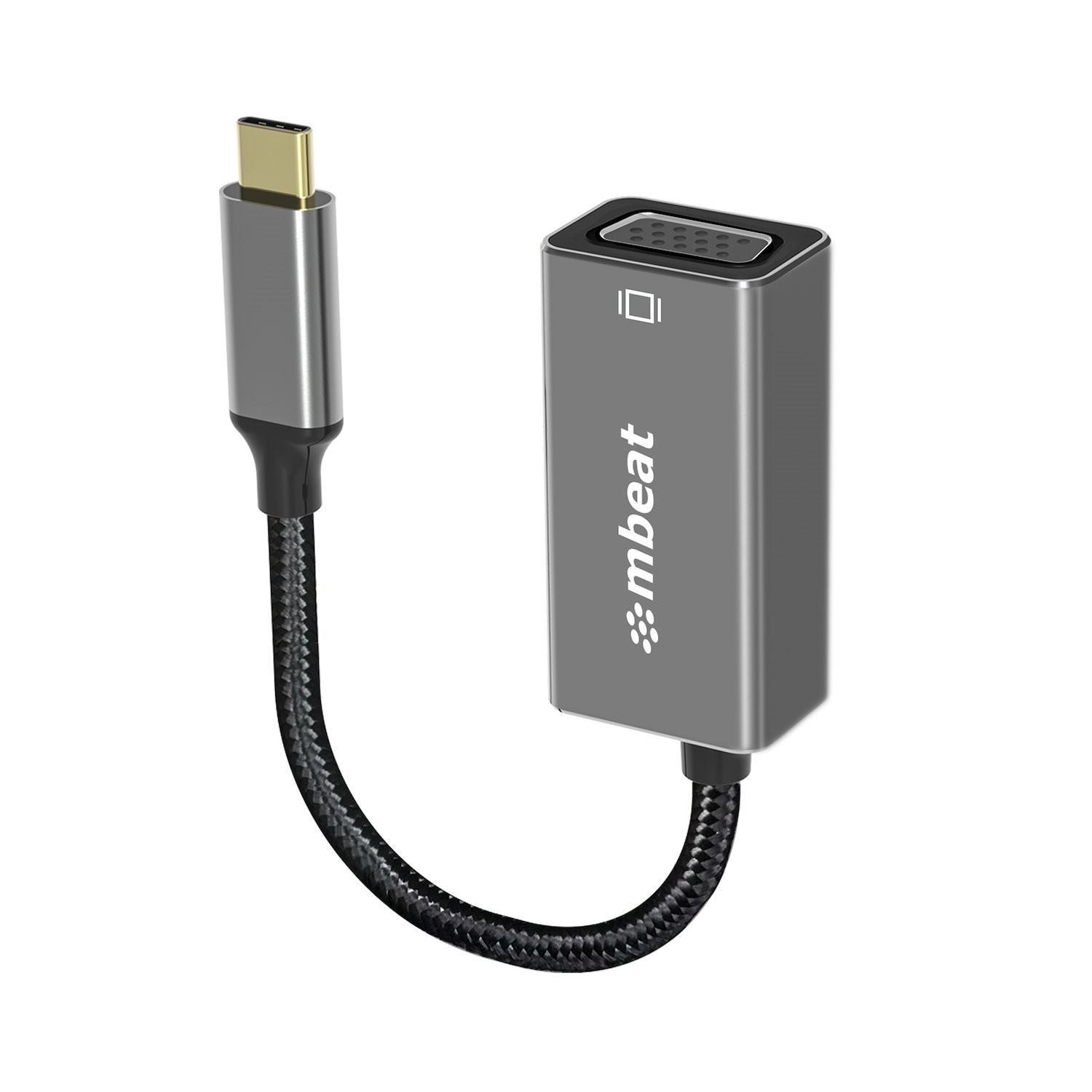 Mbeat® Elite Usb-C To Vga Adapter - Coverts Usb-C To Vga Female Port, Supports Up to1920×1080@60Hz - Space Grey Weight: 30G