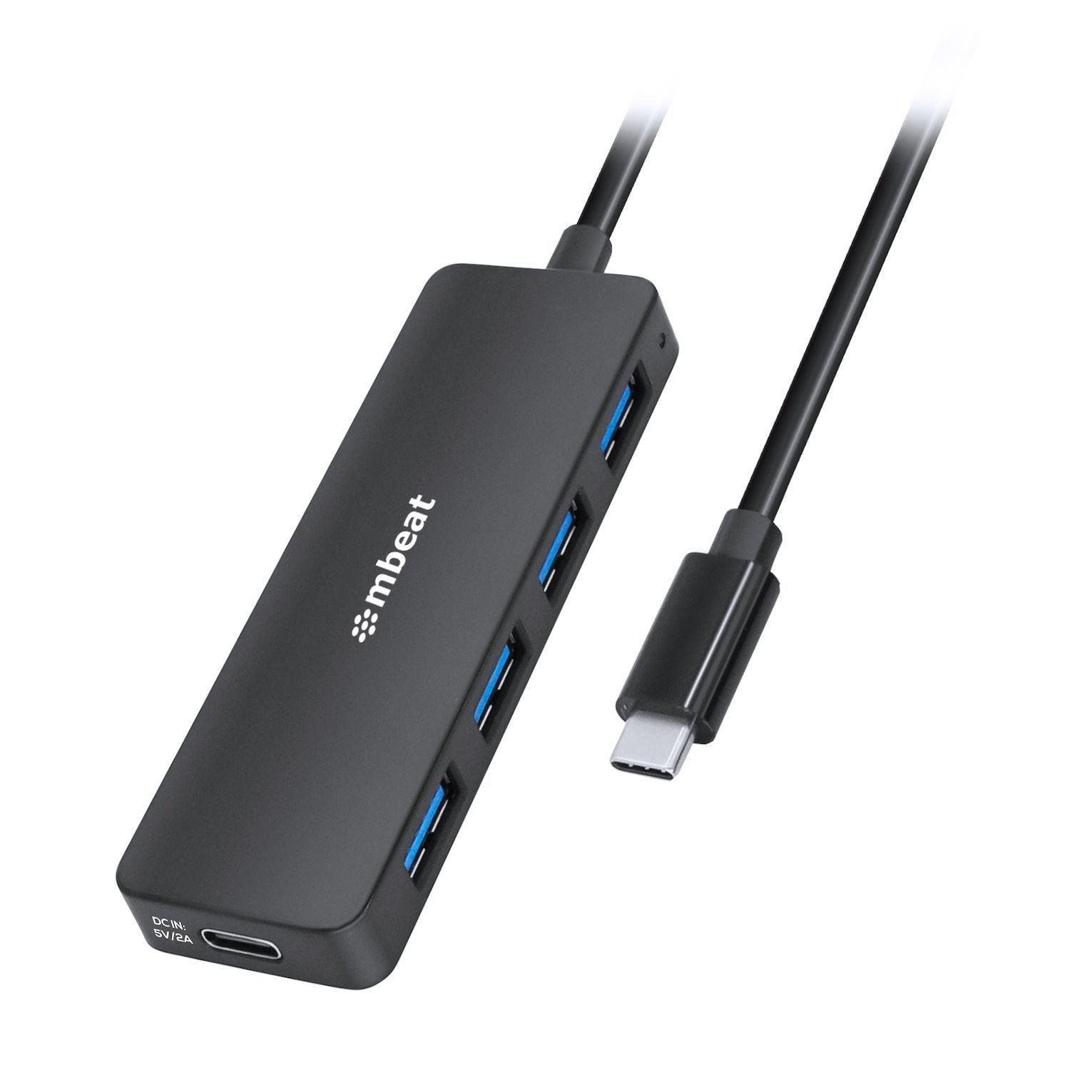 Mbeat® 4-Port Usb-C Hub With Usb-C DC Port Compact And Portable Design Flexible Device Connectivity Data Transfer Speed: 5Gbps Weight: 30G