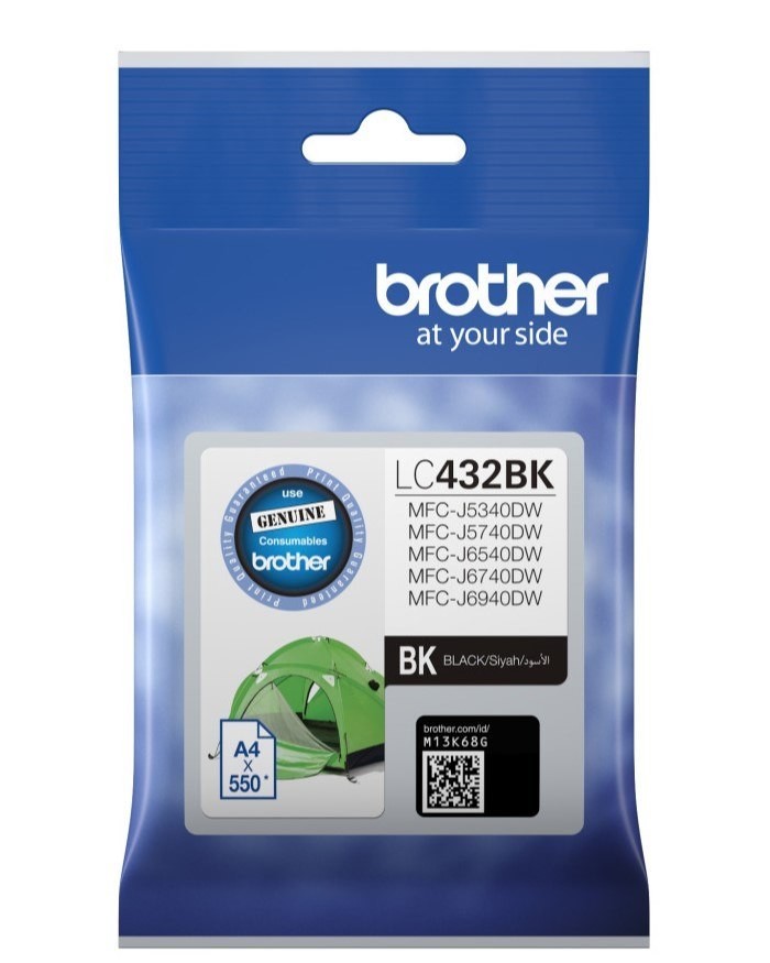 Brother LC432BK Original Inkjet Ink Cartridge - Single Pack - Black - 1 Pack