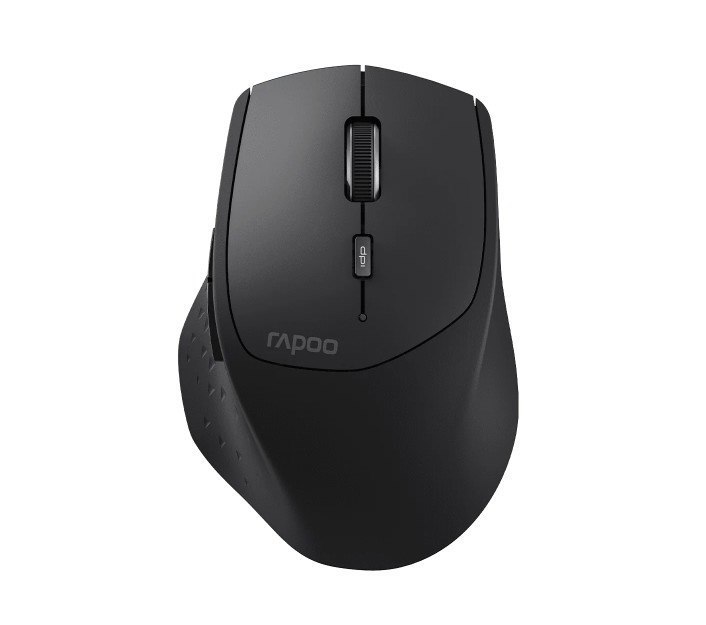 Rapoo MT550L Multi-Mode Wireless Ergonomic Optical Mouse -7 Evels Adjustable Dpi, Smart Switch Up To 5 Devices, Ideal For Desktop PC, Notebook