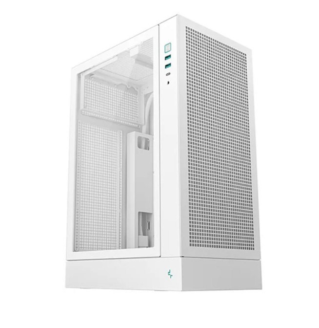 DeepCool CH170 Plus WH Vertical Micro-ATX Compact Case, Usb3.0×2, Gen2 Type-C X1, Audio/Mic×1