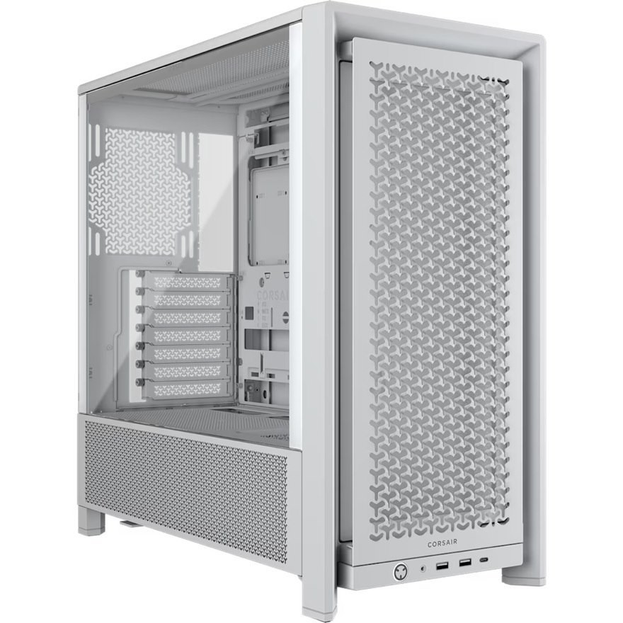Corsair Frame 4000D Modular Mid-Tower PC Case - White, Atx, 430MM Gpu, 170MM Cpu Cooler, 360MM Rad, 1X HD Audio, 1X Usb-C 3.2 Gen 2