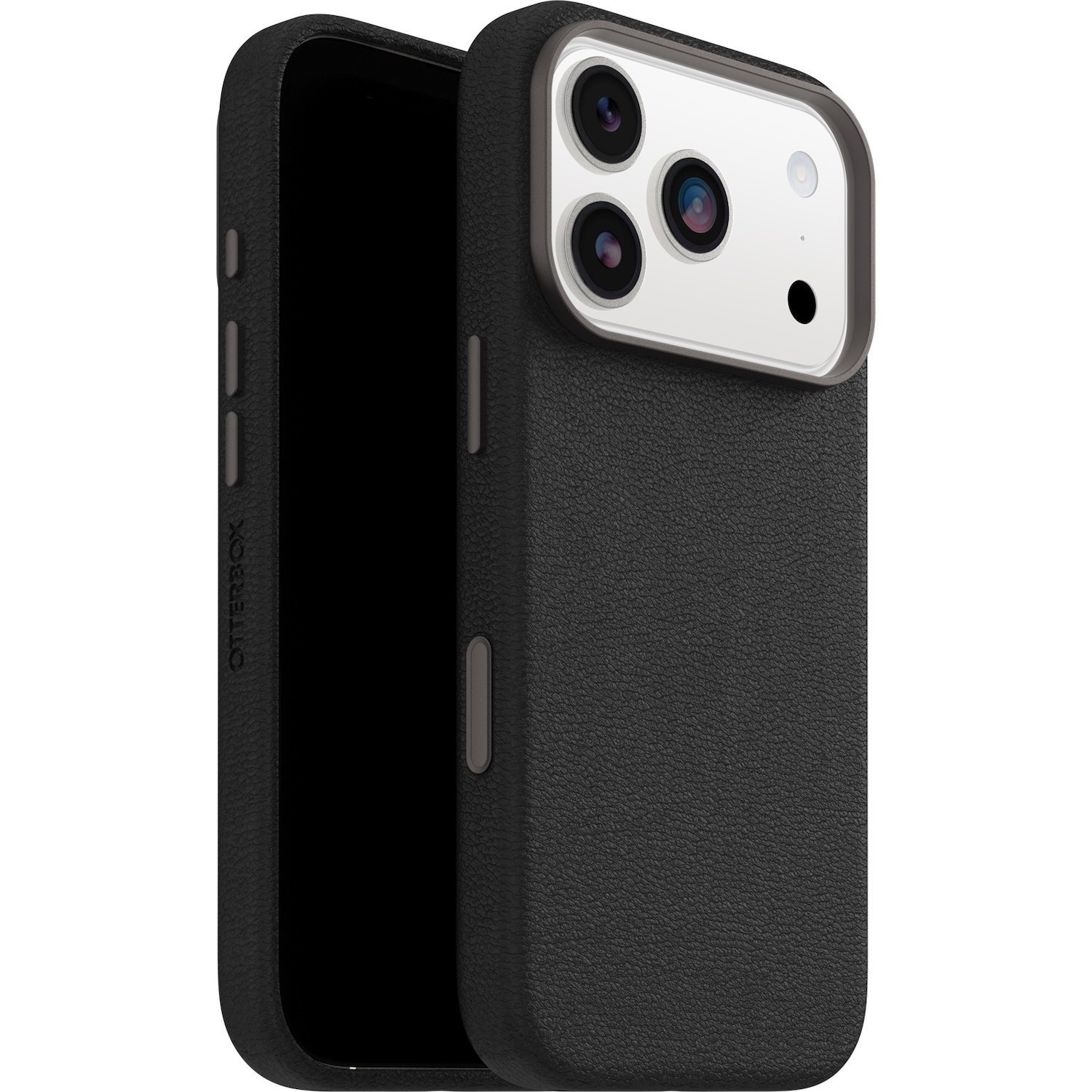 OtterBox Symmetry Cactus Leather MagSafe Apple iPhone 17 Pro Max (6.9') Noir Ash (Black) - (77-99061), Drop+ 3X Military Standard, 7 Years Warranty