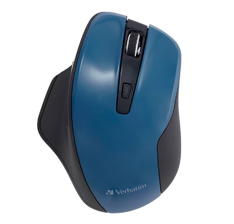 Verbatim Silent Ergonomic Wireless Led Mouse Blue