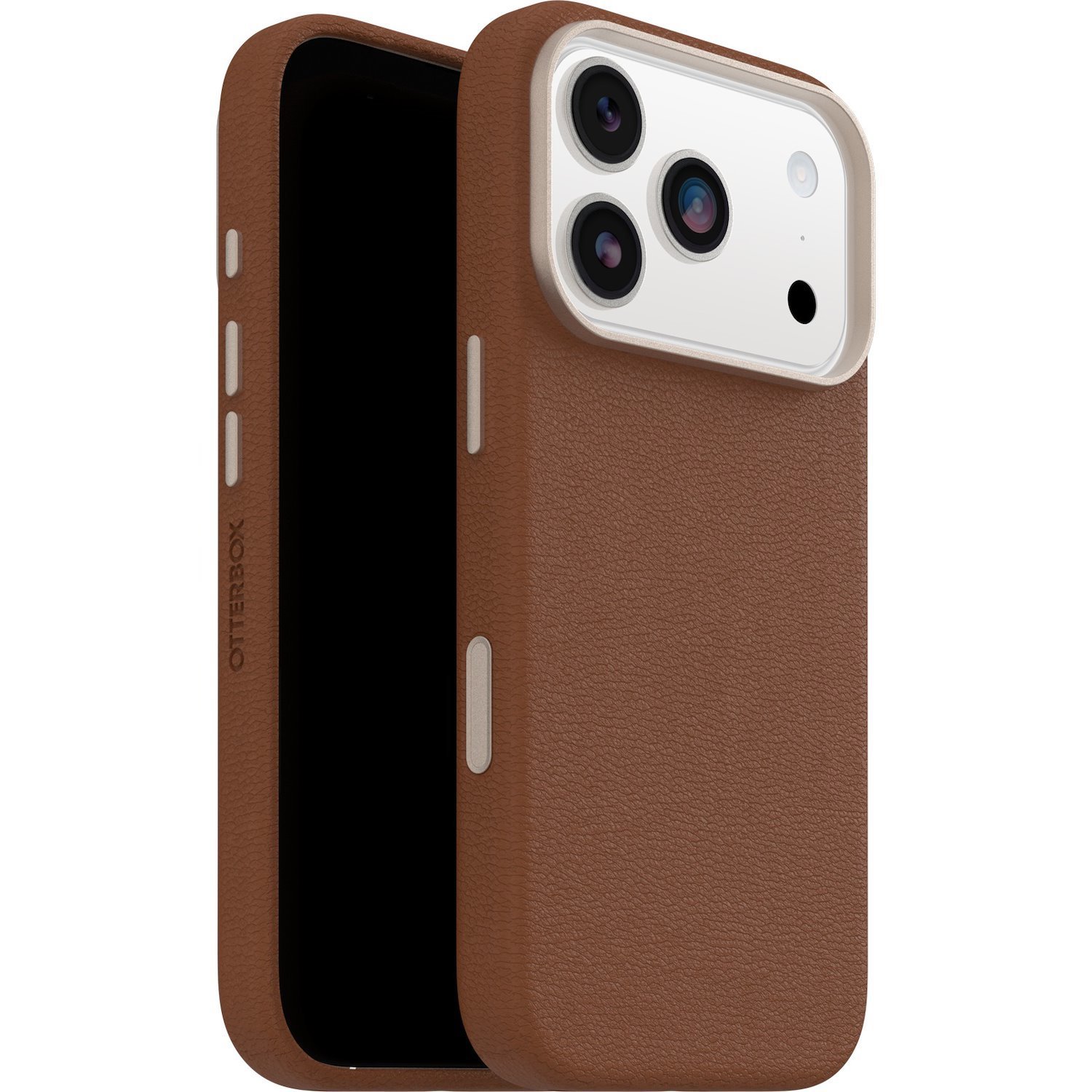 OtterBox Symmetry Cactus Leather MagSafe Apple iPhone 17 Pro (6.3') Desert Saddle (Brown) - (77-99049), Drop+ 3X Military Standard, 7 Years Warranty