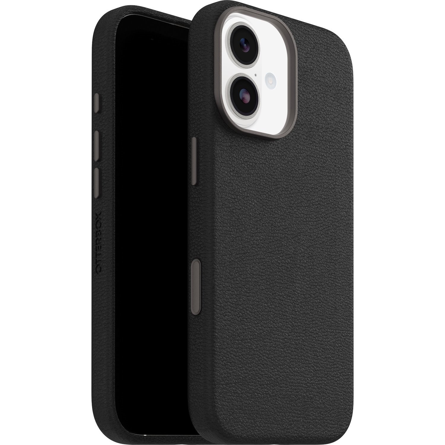 OtterBox Symmetry Cactus Leather MagSafe Apple iPhone 17 (6.3') Case Noir Ash (Black) - (77-99013), Drop+ 3X Military Standard, 7 Years Warranty