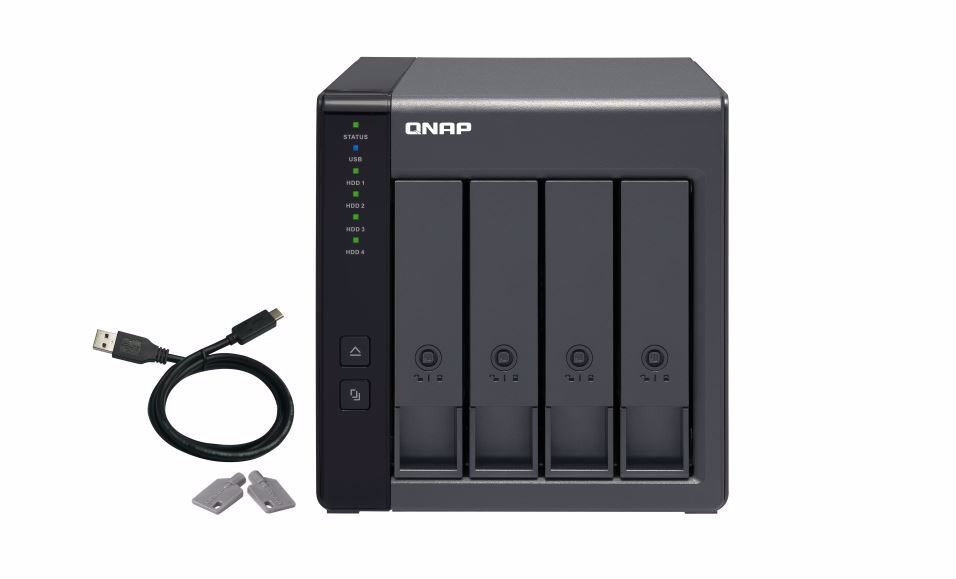 Qnap TR-004, 4 Bay Das(No Disk) Hardware Raid Expansion For Win,Mac,Linux Device, TWR, 2YR