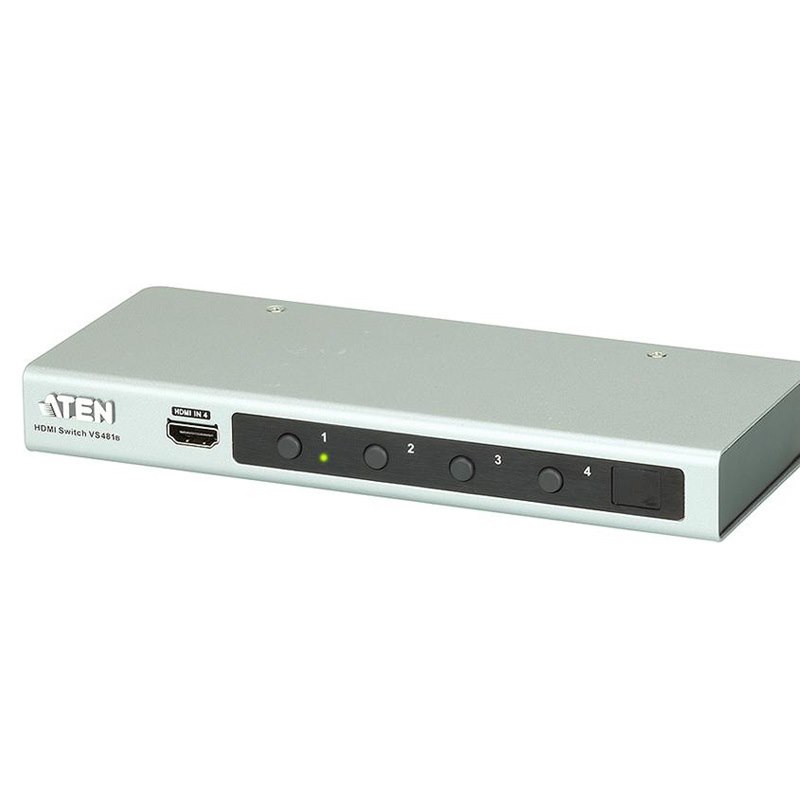 Aten 4 Port 4K Hdmi Switch, Auto Switching Modes For Automatic Port Selection, HDCP 2.2 Compliant, Select Input Port Via RS232 Control