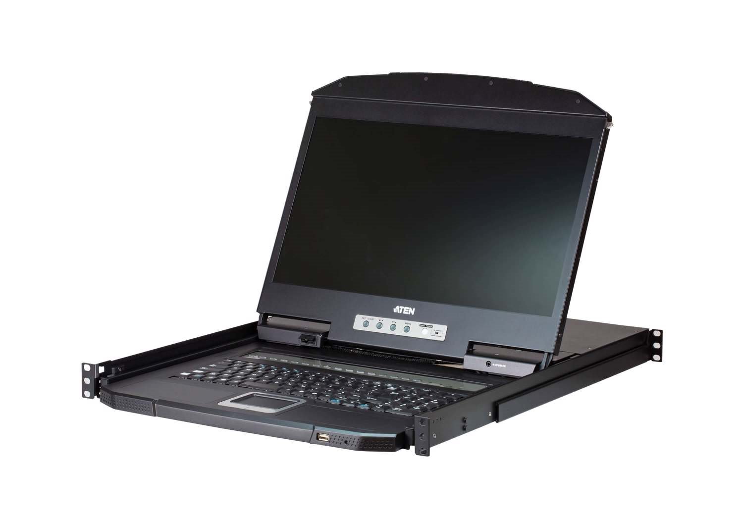 Aten 18.5" Short Depth 8 Port LCD KVM, Can Be Mounted Up To A Depth Of 42CM To 72CM And LCD Panel With 1366 X 768 Resolution, Includes 2 1.8M Vga Usb