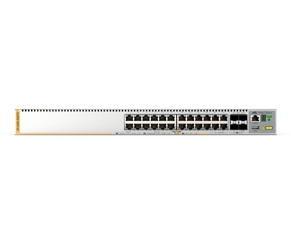 Allied Telesis 24-Port 10/100/1000T Stackable L3 Switch With 4 X SFP+ Ports And 2 Fixed Power Supplies Au Power Cord