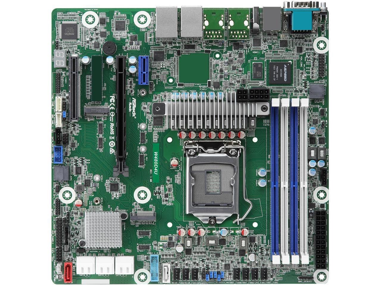 AsRock Rack W480d4u Matx Server Motherboard Intel Lga 1200 Xeon W-1200 00 W480