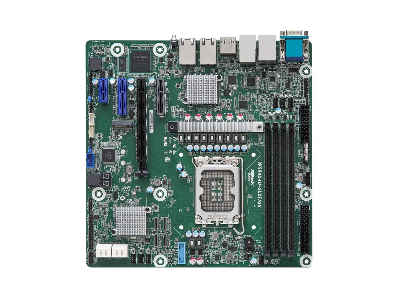 AsRock Rack W680d4u-2L2t/G5 Micro-ATX Server Motherboard Single Socket 12TH & 13TH Gen Intel® Core™ Series Processors (Lga 1700) W680 Dual 10G Lan PCIe 5.0