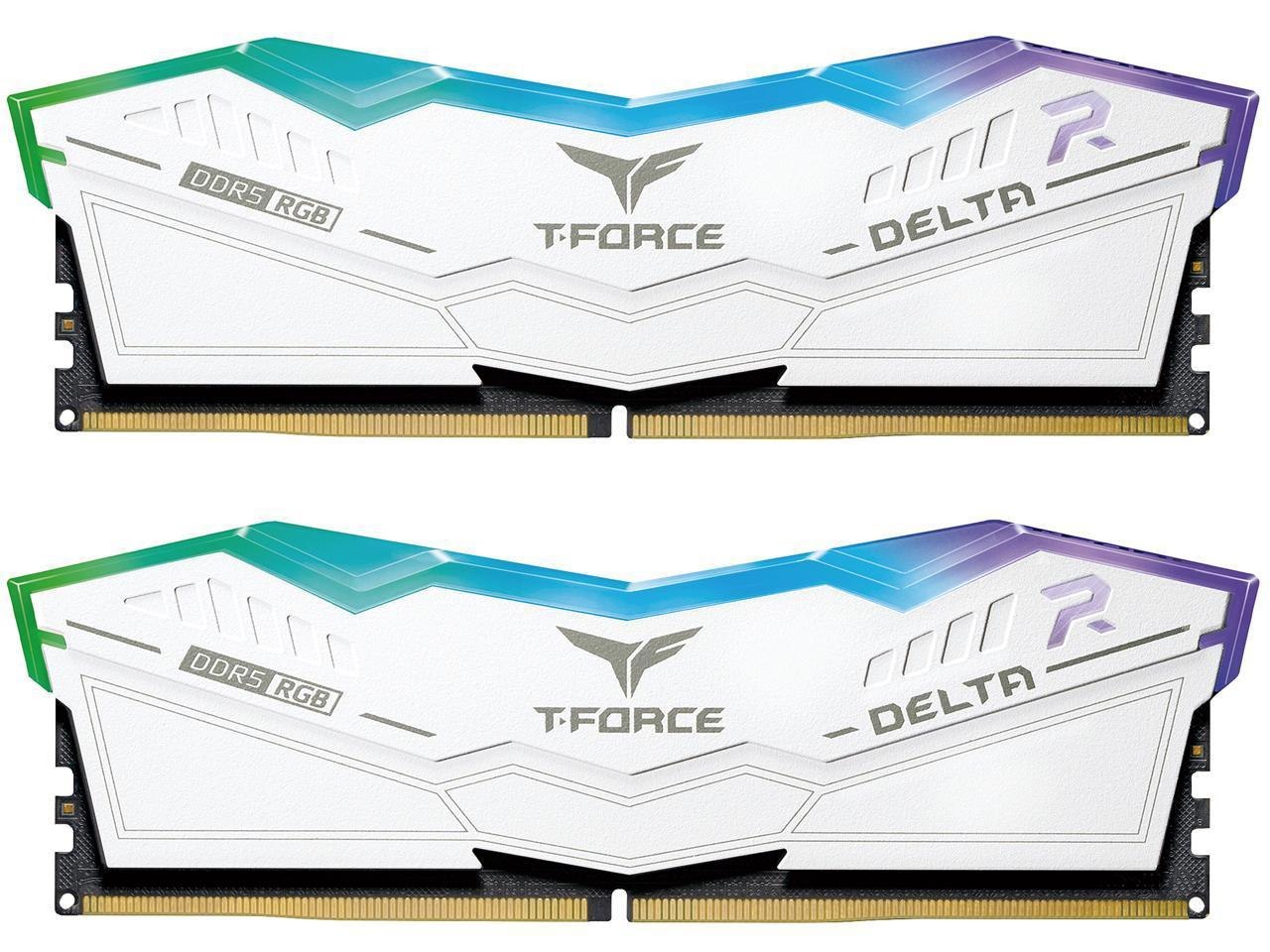 Team T-Force Delta RGB 32GB (2 X 16GB) 288-Pin PC Ram DDR5 5600 (PC5 44800) Desktop Memory Model FF4D532G5600HC32DC01