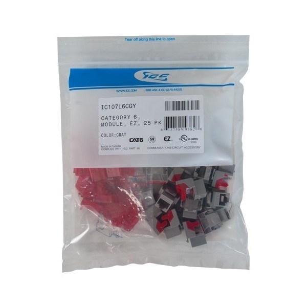 Icc Ic107l6cgy Cat6 Ez 25 PK Gray