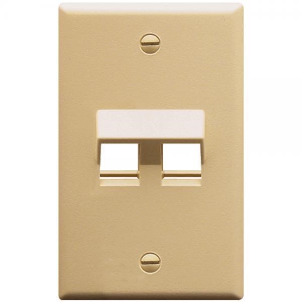 Icc Faceplate- Angled- 1-Gang- 2-Port- Ivory