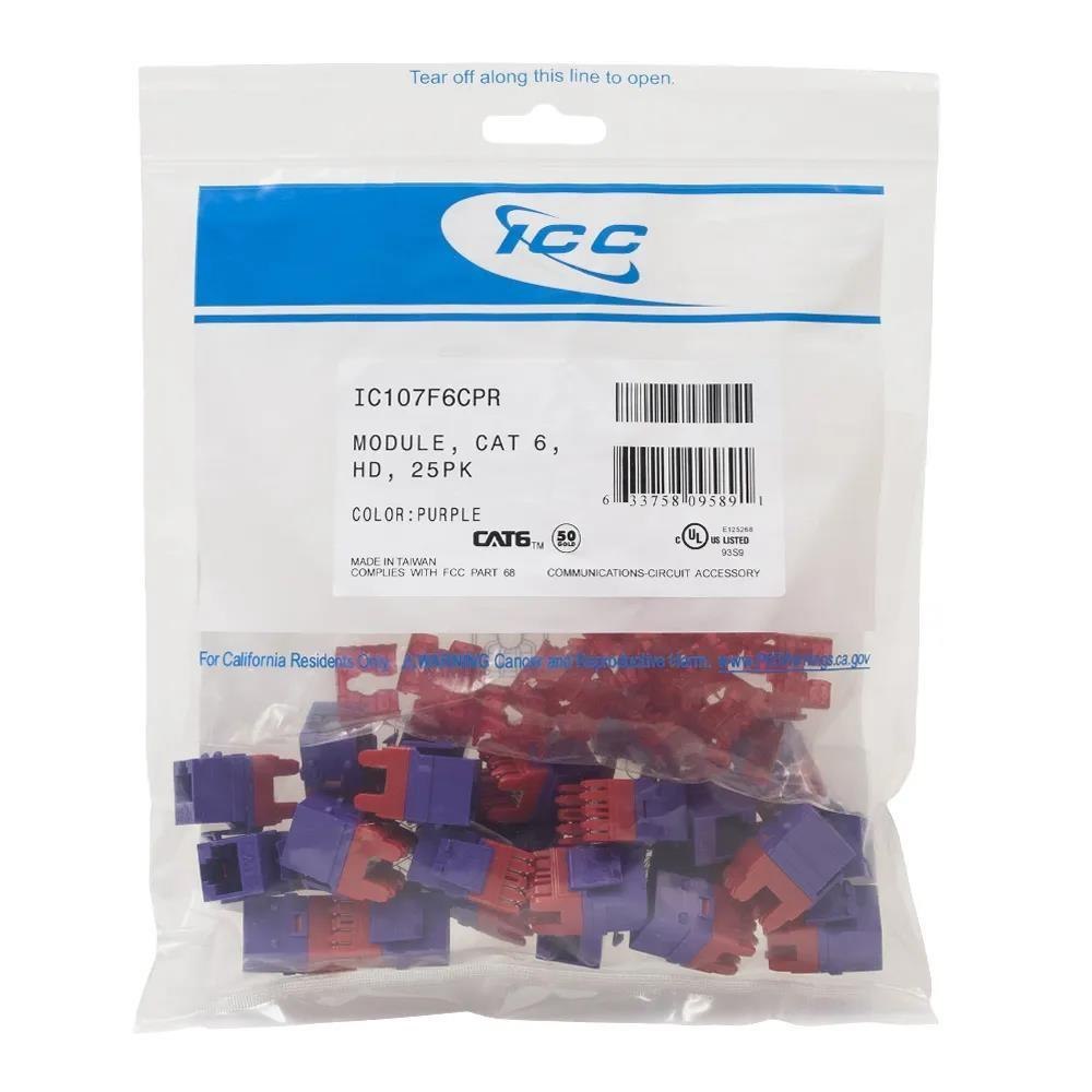Icc Module- Cat 6- HD- 25PK- Purple
