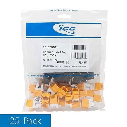 Icc Module- Cat6a- HD- 25PK- Yellow