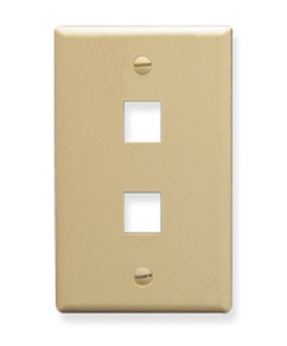Icc Faceplate- Oversized- 2-Port- Ivory
