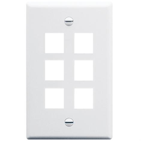 Icc Faceplate- Oversized- 6-Port- White