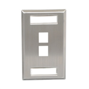 Icc Faceplate- Id- Stainless- 1-Gang- 2-Port