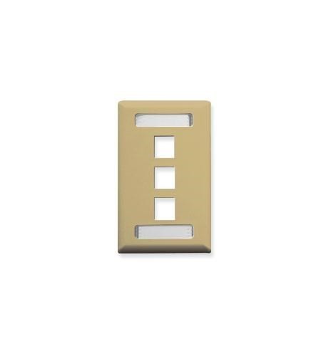 Icc Faceplate- Id- 1-Gang- 3-Port- Ivory